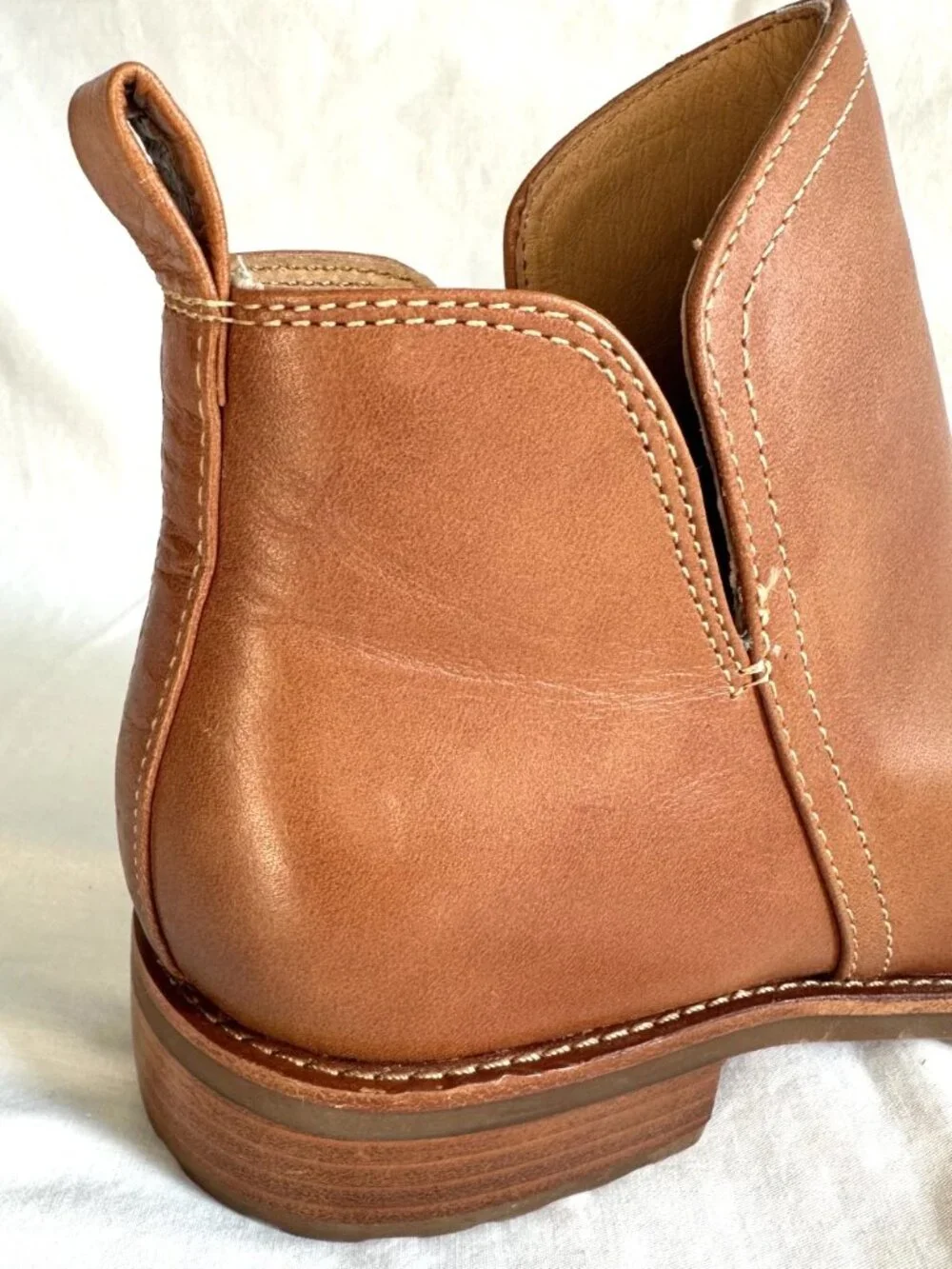 Softt Beatrice Leather Ankle Boots Tan Brown Women's Size 7.5